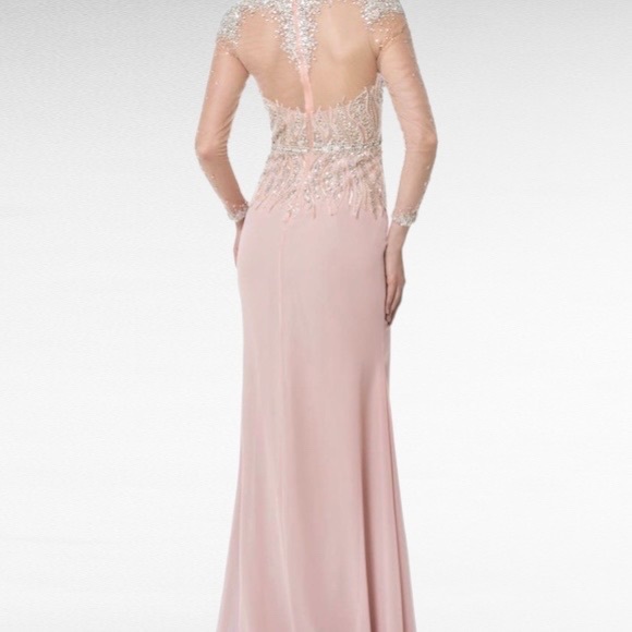 TERANI COUTURE | Blush Pink Divinity Bridal Sequins& Beads Formal Maxi Gown - Picture 14 of 15
